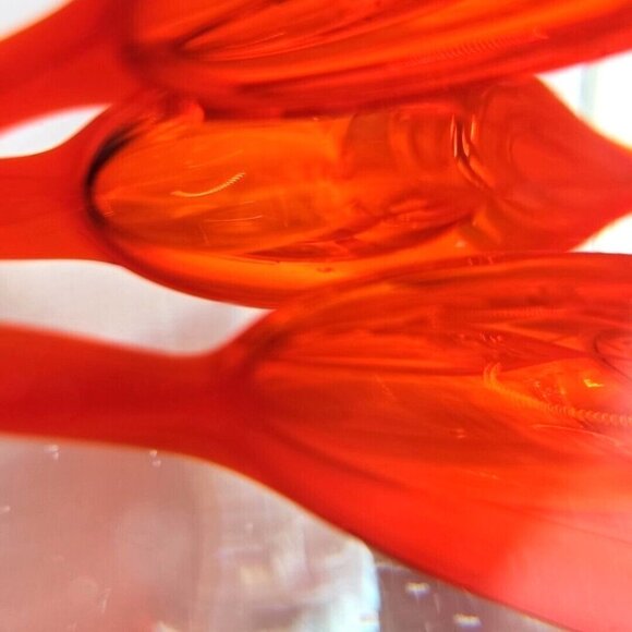 Paperweight Dancing Flamingo Sommerso Art Glass 9"x6" Clear and Red 8 lb - Picture 15 of 16